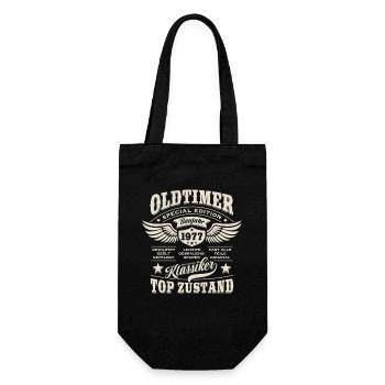 Oldtimer Baujahr 1977 - Geburtstag - Geschenk - Geschenkbeutel für Flaschen - Schwarz - Vorne