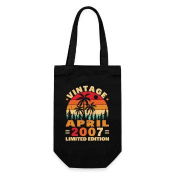 April 2007 Vintage Birthday 2007 Gift - Gift Bag for Bottles - black - Front