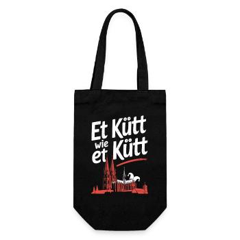Köln Et Kütt Wie Et Kütt Kölner Grundgesetz Kölsch - Geschenkbeutel für Flaschen - Schwarz - Vorne