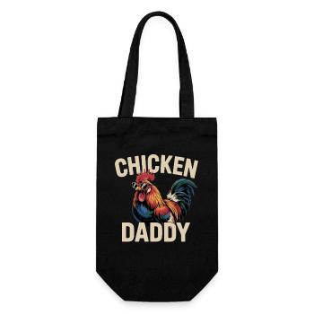 Poulet Papa Poulets Fête des Pères Volaille Fermier Coq - Sac à bouteille - noir - Devant