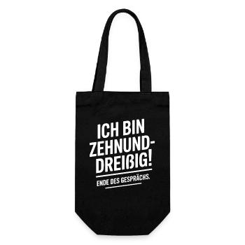 Zehnunddreißig Vierzig Geschenk Für 40. Geburtstag - Geschenkbeutel für Flaschen - Schwarz - Vorne