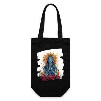 Yoga Namaste Meditation - Geschenkbeutel für Flaschen - Schwarz - Vorne