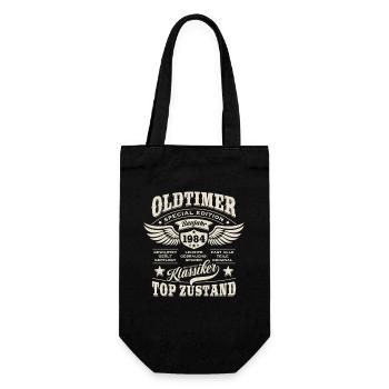 Oldtimer Baujahr 1984 - Geburtstag - Geschenk - Geschenkbeutel für Flaschen - Schwarz - Vorne