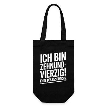 Ich bin Zehnundvierzig Geschenk Für 50. Geburtstag - Geschenkbeutel für Flaschen - Schwarz - Vorne