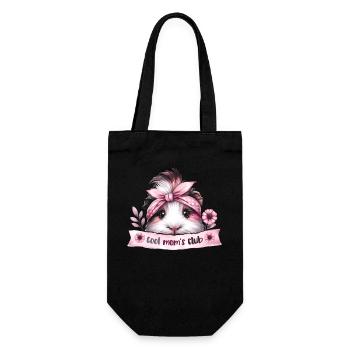 Meerschweinchen Lustiges Mama Geschenk Muttertag - Geschenkbeutel für Flaschen - Schwarz - Vorne
