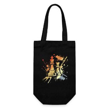 Vintage Chess Queen and King - Gift Bag for Bottles - black - Front
