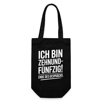 Ich bin Zehnundfünfzig Geschenk für 60. Geburtstag - Geschenkbeutel für Flaschen - Schwarz - Vorne