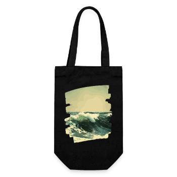 Wellen und Meer - Geschenkbeutel für Flaschen - Schwarz - Vorne