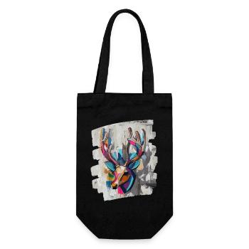 Cerf avec bois - Sac à bouteille - noir - Devant