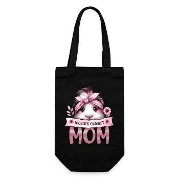 Guinea Pig Worlds Okayest Mom Mom Gift - Gift Bag for Bottles - black - Front
