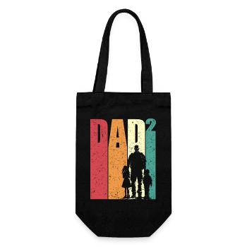 Dad High 2 Father Daughter Son Retro Father's Day - Gift Bag for Bottles - black - Front