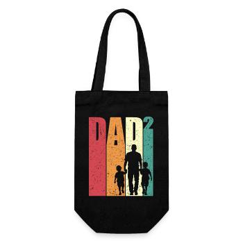 Dad High 2 Father Daughter Two Sons Dad Gift - Gift Bag for Bottles - black - Front