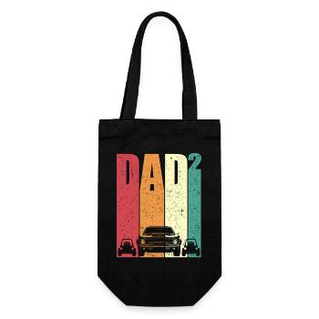Dad High 2 Dad Two Kids Car Father's Day Gift - Gift Bag for Bottles - black - Front