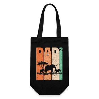 Rétro éléphant design papa haut 2 papas cadeau - Sac à bouteille - noir - Devant