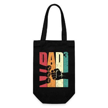 Papa High 3 Fist Bump Trois enfants Cadeau de fête des pères - Sac à bouteille - noir - Devant