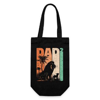 Fête des pères Lion Dad High Two Kids Gift - Sac à bouteille - noir - Devant