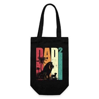 Lion Deux Enfants Papa High 2 Cadeau de Fête des Pères - Sac à bouteille - noir - Devant