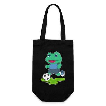 Frog Soccer Player Soccer - Gift Bag for Bottles - black - Front