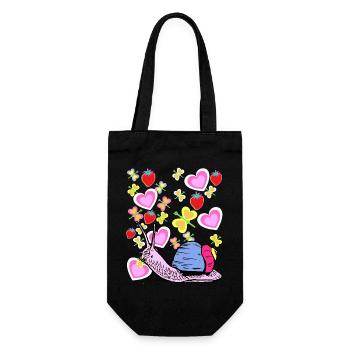 Retro Snail Snails Vintage Kids - Gift Bag for Bottles - black - Front