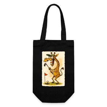 Girafe de golf dans Cartoon Madness - Drôle d’animal - Sac à bouteille - noir - Devant