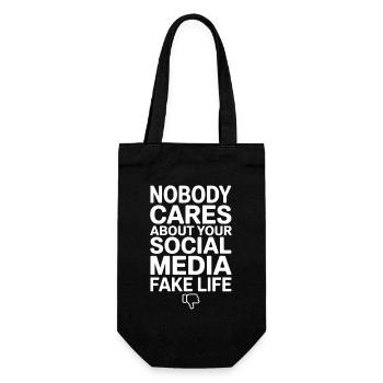 Personne ne se soucie de votre fausse vie sur les réseaux sociaux - Sac à bouteille - noir - Devant