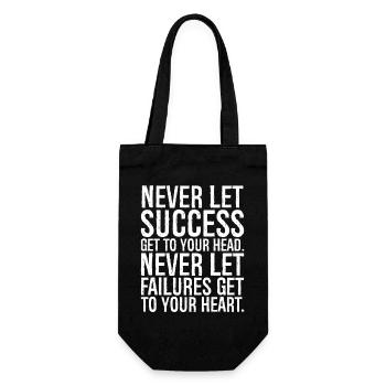 never let success get to your head never let - Geschenkbeutel für Flaschen - Schwarz - Vorne