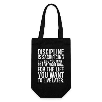 Discipline is sacrificing the life you want to - Gift Bag for Bottles - black - Front