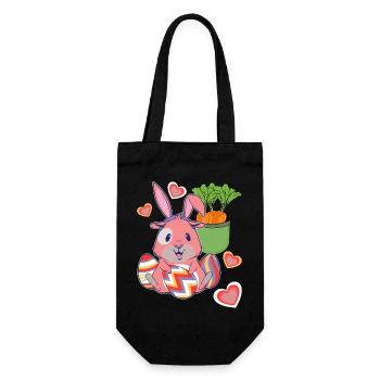 Easter Easter Bunny Easter Eggs Retro Kids Eggs Bunny - Gift Bag for Bottles - black - Front