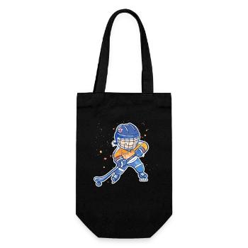 Kleiner Eishockeyspieler - Geschenkbeutel für Flaschen - Schwarz - Vorne