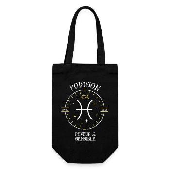 Du signe du Poisson - Rêveur et sensible - Sac à bouteille - noir - Devant
