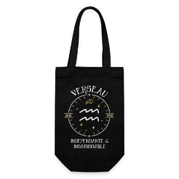 Du signe du Verseau - Indépendante - insaisissable - Sac à bouteille - noir - Devant