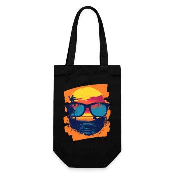 Sunglasses Summer Palm Trees - Gift Bag for Bottles - black - Front