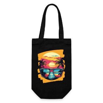 Sunglasses Summer Palm Trees - Gift Bag for Bottles - black - Front