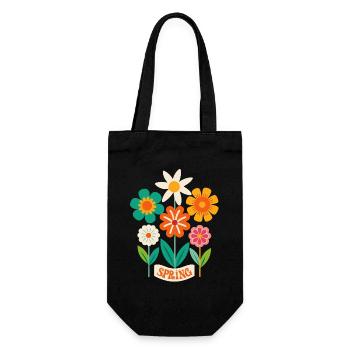 Spring Flowers Blossoms - Gift Bag for Bottles - black - Front
