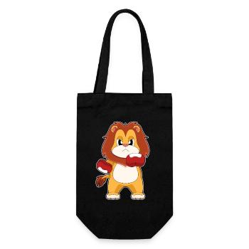 Löwe Boxer Boxhandschuhe Boxen - Geschenkbeutel für Flaschen - Schwarz - Vorne