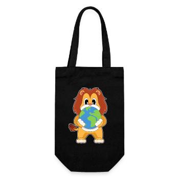 Globe terrestre du lion - Sac à bouteille - noir - Devant