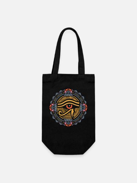 Mandala de l’Oeil de Râ | Art égyptien psychédélique - Sac à bouteille - noir