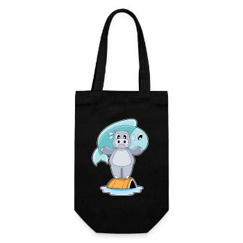 Hippopotame pêcheur à la ligne - Sac à bouteille - noir - Devant