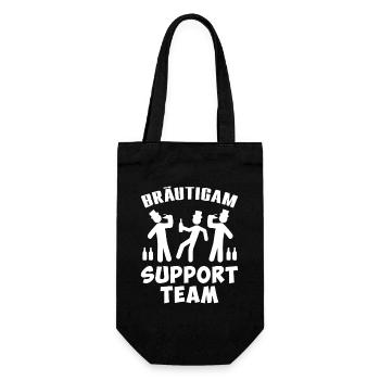 Bräutigam Support Team design - Geschenkbeutel für Flaschen - Schwarz - Vorne