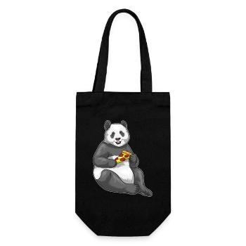 Panda Pizza - Geschenkbeutel für Flaschen - Schwarz - Vorne