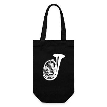 Tuba Drawing - Gift Bag for Bottles - black - Front