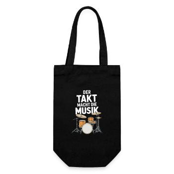 Der Takt macht die Musik Schlagzeug Drums - Geschenkbeutel für Flaschen - Schwarz - Vorne