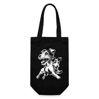 Niedlicher Jack Russell Terrier als Porträt - Geschenkbeutel für Flaschen - Schwarz - Vorne