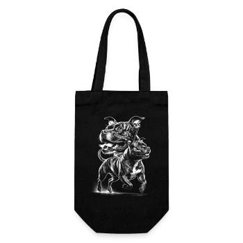 Realistic Staffordshire Bull Terrier Portrait - Gift Bag for Bottles - black - Front