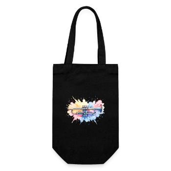Colorful Trumpet Watercolor Watercolor Paint Splash - Gift Bag for Bottles - black - Front