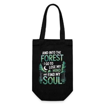 Into The Forest I Go To Lose My Mind Find My Soul - Gift Bag for Bottles - black - Front