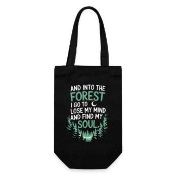 Into The Forest I Go To Lose My Mind Find My Soul - Gift Bag for Bottles - black - Front