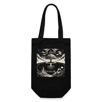 As Above So Below Tree | Hermetic Art Print - Gift Bag for Bottles - black - Front