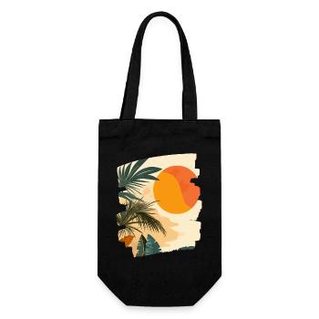 Summer Palm Tree Sunset - Gift Bag for Bottles - black - Front