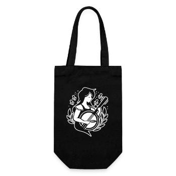 Cartoon Banjo Player - Gift Bag for Bottles - black - Front